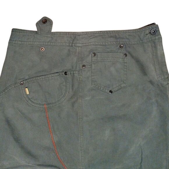 Oilily Green Cargo Pencil Skirt, Size US 8-10 / EU 40, Green with Red Detail - Picture 6 of 9